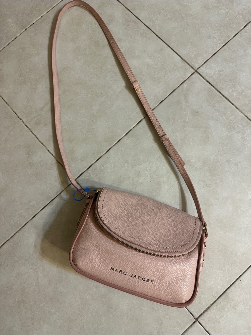 Marc Jacobs Blush Pink Pebbled Leather Crossbody Bag